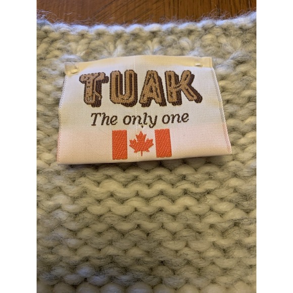 Vintage Tuak Cowichan Style Full Zip Sweater Vest Hand Knit Wool Made in Canada - Picture 7 of 13